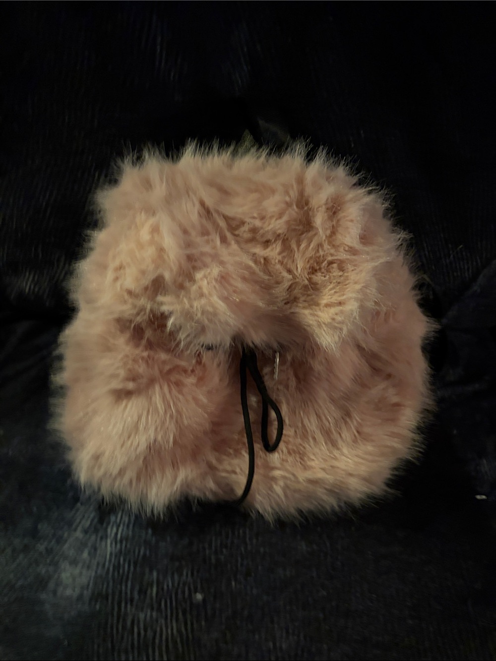 Plush Faux Fur Backpack Bag in Blush Pink